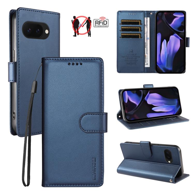 BETOPNICE Pearlescent RFID Vegan Leather Phone Case with Strap, For Google Pixel 11 Pro XL / 10 Pro XL, For Google Pixel 11 / 11 Pro / 10 / 10 Pro, For Google Pixel 10a, For Google Pixel 9a