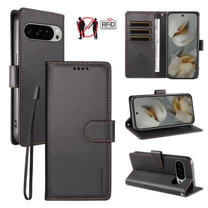 BETOPNICE Pearlescent RFID Vegan Leather Phone Case with Strap, For Google Pixel 11 Pro XL / 10 Pro XL, For Google Pixel 11 / 11 Pro / 10 / 10 Pro, For Google Pixel 10a, For Google Pixel 9a