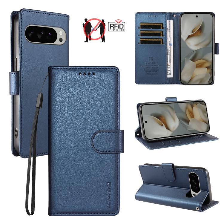 BETOPNICE Pearlescent RFID Vegan Leather Phone Case with Strap, For Google Pixel 11 Pro XL / 10 Pro XL, For Google Pixel 11 / 11 Pro / 10 / 10 Pro, For Google Pixel 10a, For Google Pixel 9a