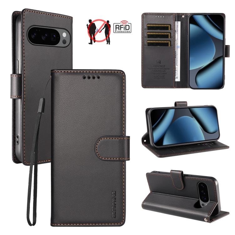 BETOPNICE Pearlescent RFID Vegan Leather Phone Case with Strap, For Google Pixel 11 Pro XL / 10 Pro XL, For Google Pixel 11 / 11 Pro / 10 / 10 Pro, For Google Pixel 10a, For Google Pixel 9a