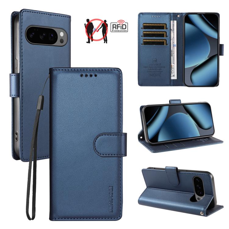 BETOPNICE Pearlescent RFID Vegan Leather Phone Case with Strap, For Google Pixel 11 Pro XL / 10 Pro XL, For Google Pixel 11 / 11 Pro / 10 / 10 Pro, For Google Pixel 10a, For Google Pixel 9a