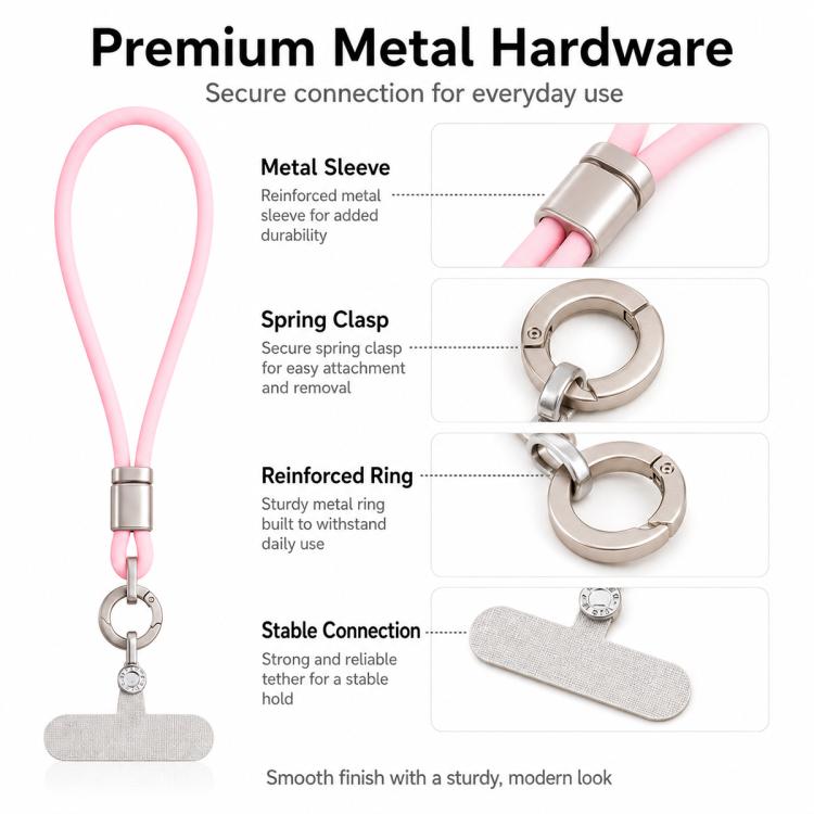 Silicone Wrist Strap Phone Lanyard with Tether Pad for Women Girls