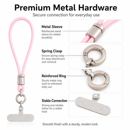 Silicone Wrist Strap Phone Lanyard with Tether Pad for Women Girls