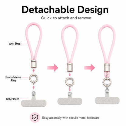 Silicone Wrist Strap Phone Lanyard with Tether Pad for Women Girls