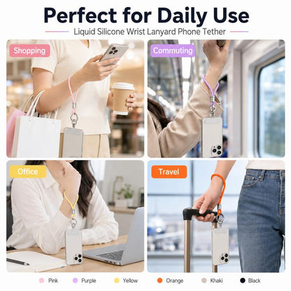 Silicone Wrist Strap Phone Lanyard with Tether Pad for Women Girls
