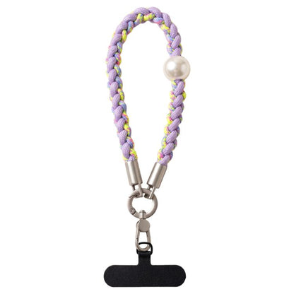 Braided Twist-Style Wrist Strap Phone Lanyard with Tether Pad for Women Girls