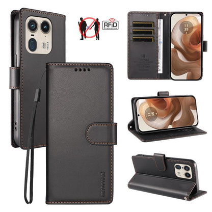 BETOPNICE Pearlescent RFID Vegan Leather Phone Case with Strap, For Motorola Moto G85 / S50 Neo, For Motorola Moto G04 / G04s / G24 / E14, For Motorola Edge 50 Ultra / Moto X50 Ultra