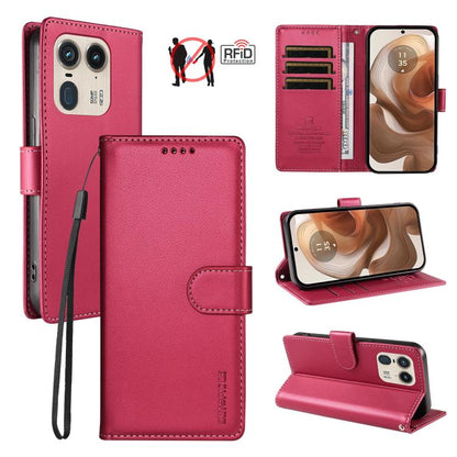 BETOPNICE Pearlescent RFID Vegan Leather Phone Case with Strap, For Motorola Moto G85 / S50 Neo, For Motorola Moto G04 / G04s / G24 / E14, For Motorola Edge 50 Ultra / Moto X50 Ultra