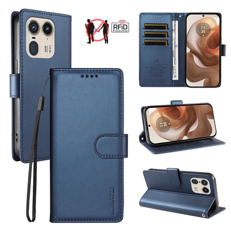 BETOPNICE Pearlescent RFID Vegan Leather Phone Case with Strap, For Motorola Moto G85 / S50 Neo, For Motorola Moto G04 / G04s / G24 / E14, For Motorola Edge 50 Ultra / Moto X50 Ultra