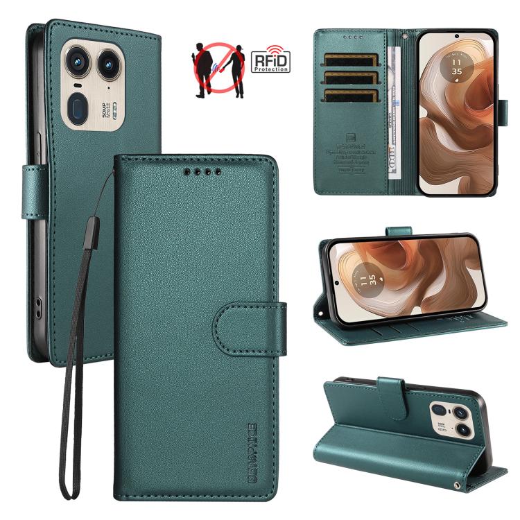 BETOPNICE Pearlescent RFID Vegan Leather Phone Case with Strap, For Motorola Moto G85 / S50 Neo, For Motorola Moto G04 / G04s / G24 / E14, For Motorola Edge 50 Ultra / Moto X50 Ultra
