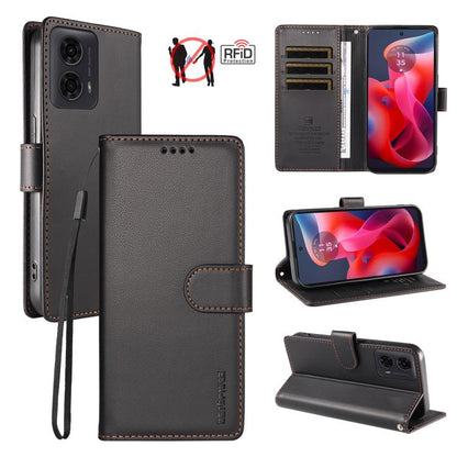 BETOPNICE Pearlescent RFID Vegan Leather Phone Case with Strap, For Motorola Moto G85 / S50 Neo, For Motorola Moto G04 / G04s / G24 / E14, For Motorola Edge 50 Ultra / Moto X50 Ultra