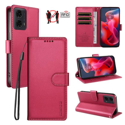 BETOPNICE Pearlescent RFID Vegan Leather Phone Case with Strap, For Motorola Moto G85 / S50 Neo, For Motorola Moto G04 / G04s / G24 / E14, For Motorola Edge 50 Ultra / Moto X50 Ultra