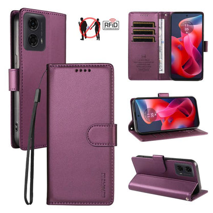 BETOPNICE Pearlescent RFID Vegan Leather Phone Case with Strap, For Motorola Moto G85 / S50 Neo, For Motorola Moto G04 / G04s / G24 / E14, For Motorola Edge 50 Ultra / Moto X50 Ultra