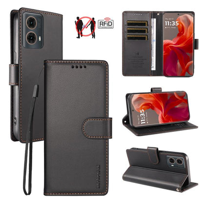 BETOPNICE Pearlescent RFID Vegan Leather Phone Case with Strap, For Motorola Moto G85 / S50 Neo, For Motorola Moto G04 / G04s / G24 / E14, For Motorola Edge 50 Ultra / Moto X50 Ultra