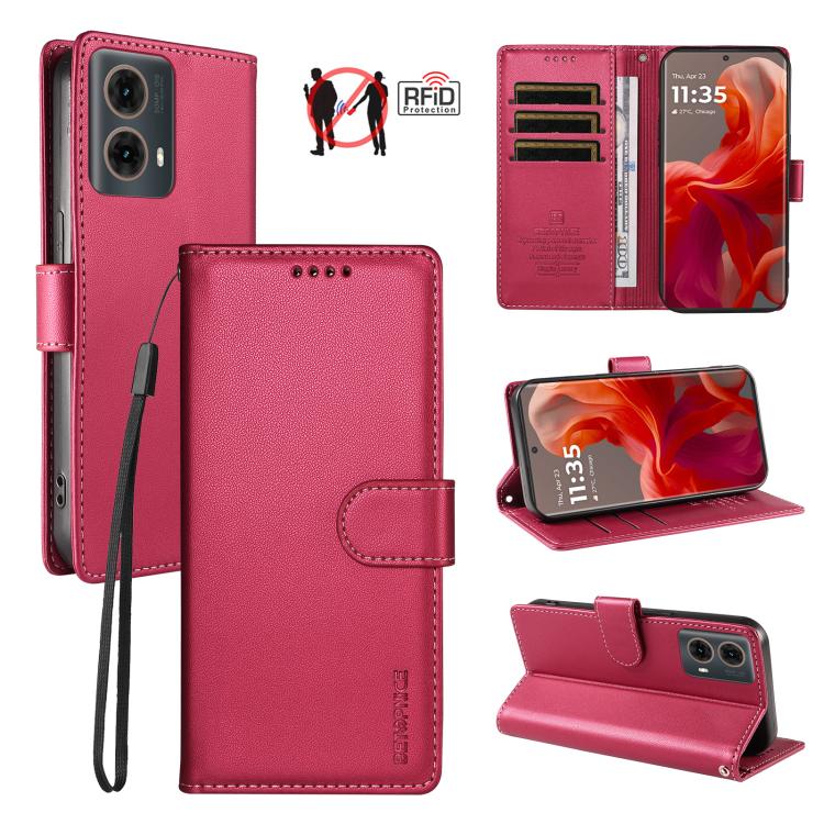 BETOPNICE Pearlescent RFID Vegan Leather Phone Case with Strap, For Motorola Moto G85 / S50 Neo, For Motorola Moto G04 / G04s / G24 / E14, For Motorola Edge 50 Ultra / Moto X50 Ultra