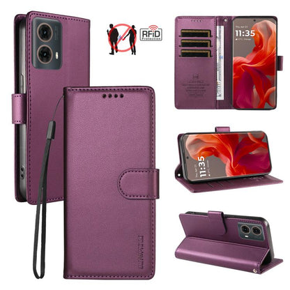 BETOPNICE Pearlescent RFID Vegan Leather Phone Case with Strap, For Motorola Moto G85 / S50 Neo, For Motorola Moto G04 / G04s / G24 / E14, For Motorola Edge 50 Ultra / Moto X50 Ultra