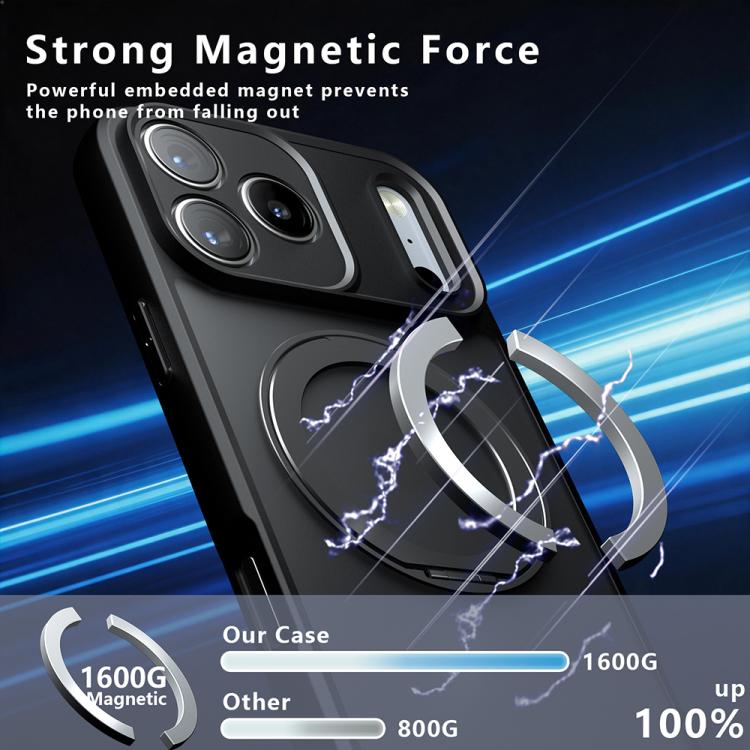 Armor Magnetic Holder PC Hybrid TPU Phone Case, For iPhone 18 Pro, For iPhone 18 Pro Max, For iPhone 17 Pro Max, For iPhone 17 Pro