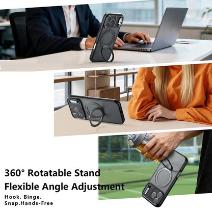Armor Magnetic Holder PC Hybrid TPU Phone Case, For iPhone 18 Pro, For iPhone 18 Pro Max, For iPhone 17 Pro Max, For iPhone 17 Pro