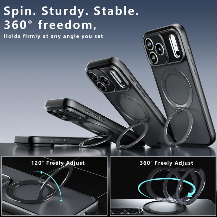 Armor Magnetic Holder PC Hybrid TPU Phone Case, For iPhone 18 Pro, For iPhone 18 Pro Max, For iPhone 17 Pro Max, For iPhone 17 Pro