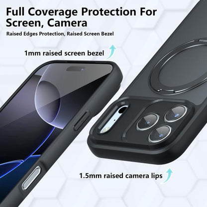 Armor Magnetic Holder PC Hybrid TPU Phone Case, For iPhone 18 Pro, For iPhone 18 Pro Max, For iPhone 17 Pro Max, For iPhone 17 Pro