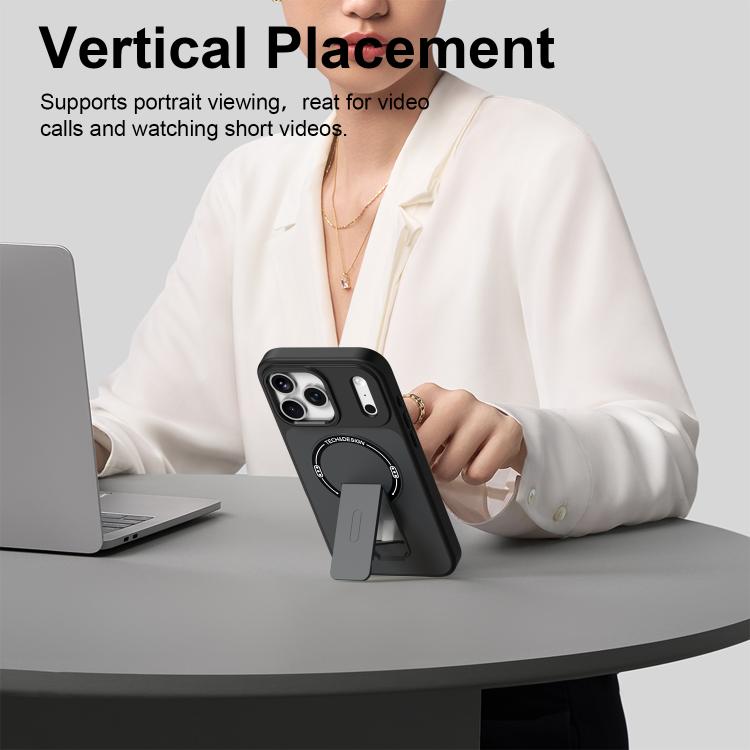 Skin-Feel TPU Hybrid PC Magnetic Phone Case with Kickstand, For iPhone 18 Pro, For iPhone 18 Pro Max
