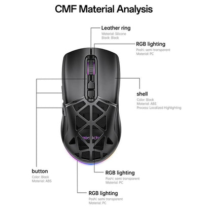 Yesido KB46 Wired 2.4G Bluetooth RGB 3 Modes Rechargeable Mouse