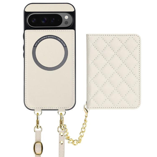 Rhombic Card Bag Magnetic Phone Case with Crossbody & Wrist Strap, For Google Pixel 10 Pro XL / 9 Pro XL