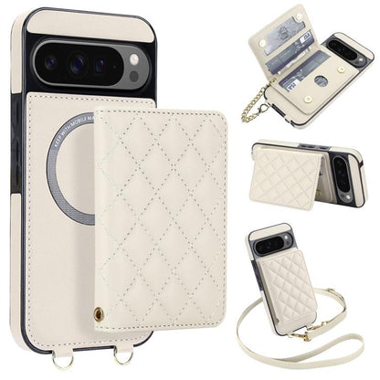 Rhombic Card Bag Magnetic Phone Case with Crossbody & Wrist Strap, For Google Pixel 10a, For Google Pixel 10 Pro XL / 9 Pro XL, For Google Pixel 10 / 10 Pro / 9 / 9 Pro, For Google Pixel 9a, For Google Pixel 8a, For Google Pixel 8 Pro, For Google Pixel 8