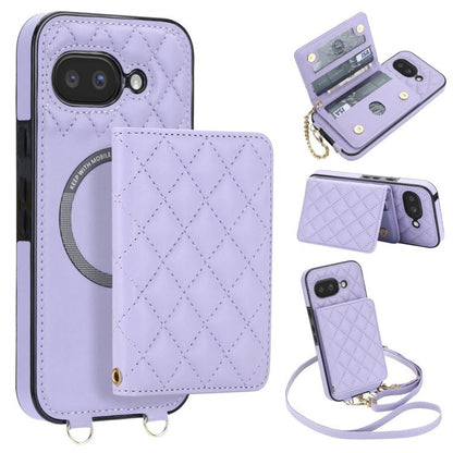 Rhombic Card Bag Magnetic Phone Case with Crossbody & Wrist Strap, For Google Pixel 10a, For Google Pixel 10 Pro XL / 9 Pro XL, For Google Pixel 10 / 10 Pro / 9 / 9 Pro, For Google Pixel 9a, For Google Pixel 8a, For Google Pixel 8 Pro, For Google Pixel 8