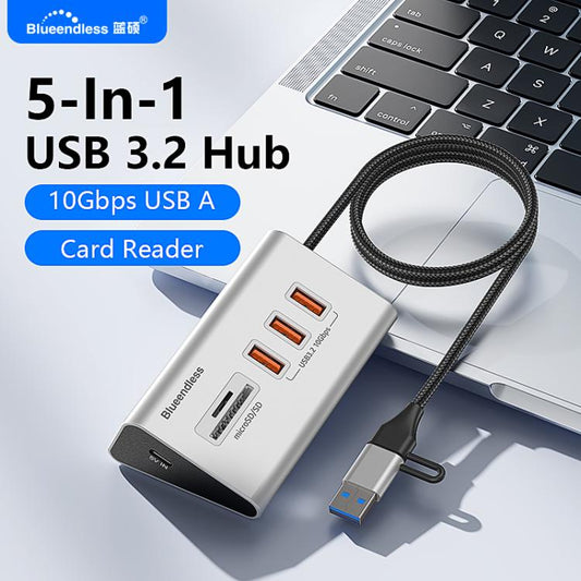 Blueendless Type-C / USB-C Port Multifunctional HUB Docking Station, 4 Ports Hub, 5 Ports Hub