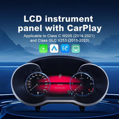 Car HD LCD Multi-Mode Digital Odometer Speedometer with CarPlay, For Mercedes-Benz W205 2014–2021