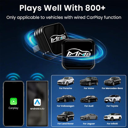 MMB 2 in 1 Car Smart Box Wired to Wireless Android Auto CarPlay Adapter, WJCP-MINI-Ultra (Orange), WJCP-MINI-Ultra (Black)