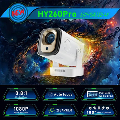 HY260 Pro 4K 1080P Portable Dual-Band WiFi Wireless Screen Mirroring HD Projector, EU Plug, US Plug, UK Plug, AU Plug