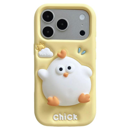 Pressable Chick Silicone Phone Case, For iPhone 17 Pro Max, For iPhone 17 Pro, For iPhone 17