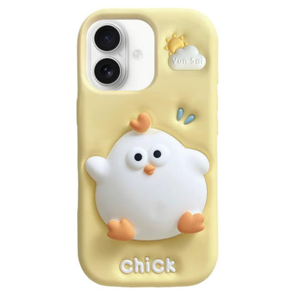 Pressable Chick Silicone Phone Case, For iPhone 17 Pro Max, For iPhone 17 Pro, For iPhone 17