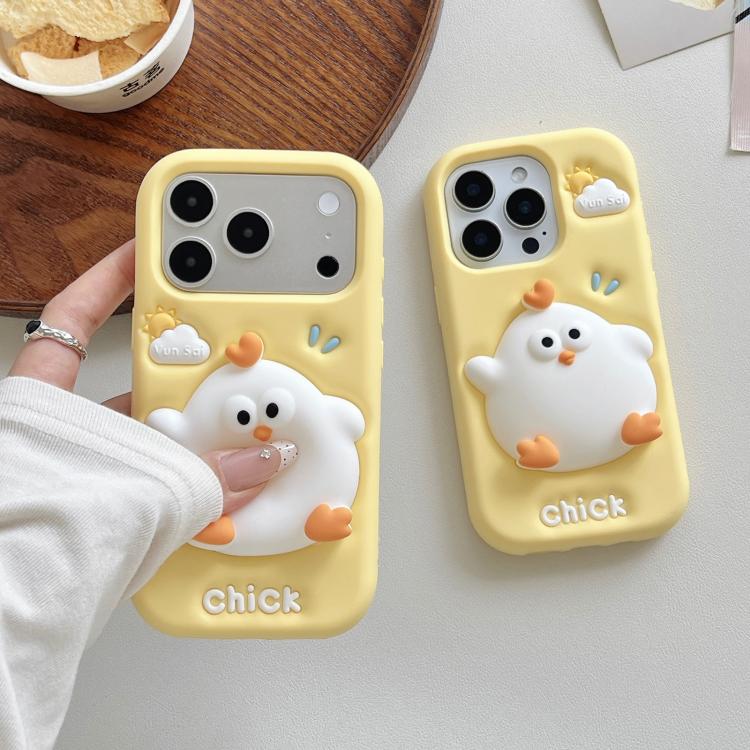 Pressable Chick Silicone Phone Case, For iPhone 17 Pro Max, For iPhone 17 Pro, For iPhone 17