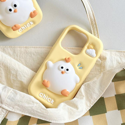 Pressable Chick Silicone Phone Case, For iPhone 17 Pro Max, For iPhone 17 Pro, For iPhone 17
