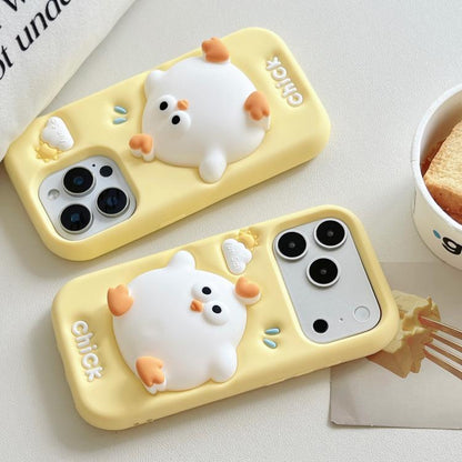 Pressable Chick Silicone Phone Case, For iPhone 17 Pro Max, For iPhone 17 Pro, For iPhone 17