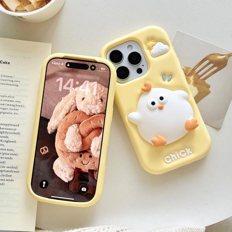 Pressable Chick Silicone Phone Case, For iPhone 17 Pro Max, For iPhone 17 Pro, For iPhone 17