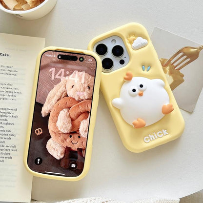 Pressable Chick Silicone Phone Case, For iPhone 17 Pro Max, For iPhone 17 Pro, For iPhone 17