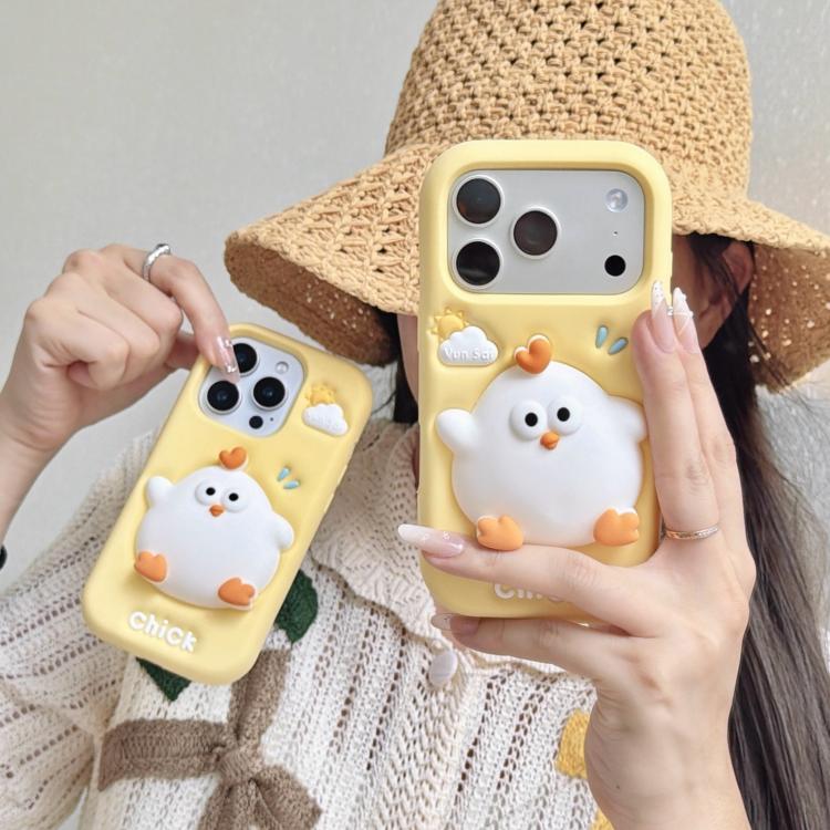 Pressable Chick Silicone Phone Case, For iPhone 17 Pro Max, For iPhone 17 Pro, For iPhone 17