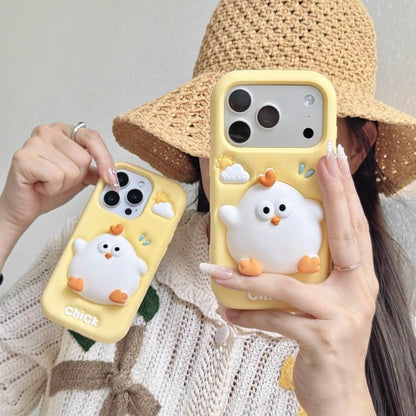 Pressable Chick Silicone Phone Case, For iPhone 17 Pro Max, For iPhone 17 Pro, For iPhone 17