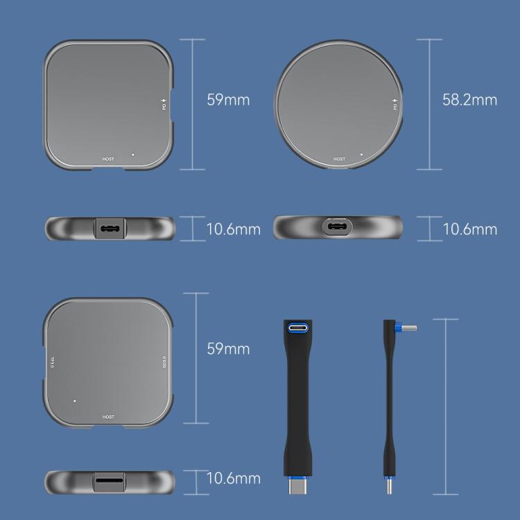 M.2 2230 NVMe SSD Magnetic Portable Hard Drive Enclosure, Card Reader No PD, Round PD100W, Square PD100W