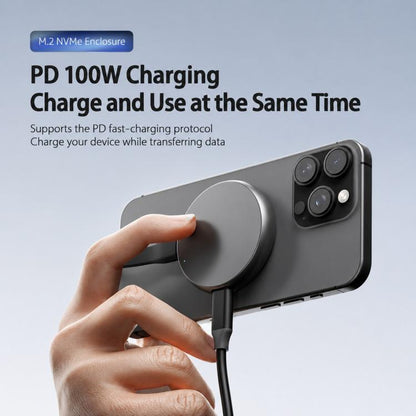 M.2 2230 NVMe SSD Magnetic Portable Hard Drive Enclosure, Card Reader No PD, Round PD100W, Square PD100W