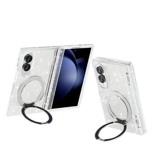 Terminator Style Glitter Powder Magnetic Holder Phone Case, For Galaxy Z Fold8 5G, For Galaxy Z Fold8 Ultra 5G, For Galaxy Z Flip8 5G