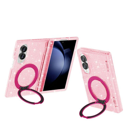 Terminator Style Glitter Powder Magnetic Holder Phone Case, For Galaxy Z Fold8 5G, For Galaxy Z Fold8 Ultra 5G, For Galaxy Z Flip8 5G