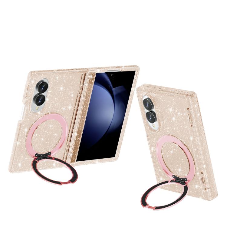 Terminator Style Glitter Powder Magnetic Holder Phone Case, For Galaxy Z Fold8 5G, For Galaxy Z Fold8 Ultra 5G, For Galaxy Z Flip8 5G