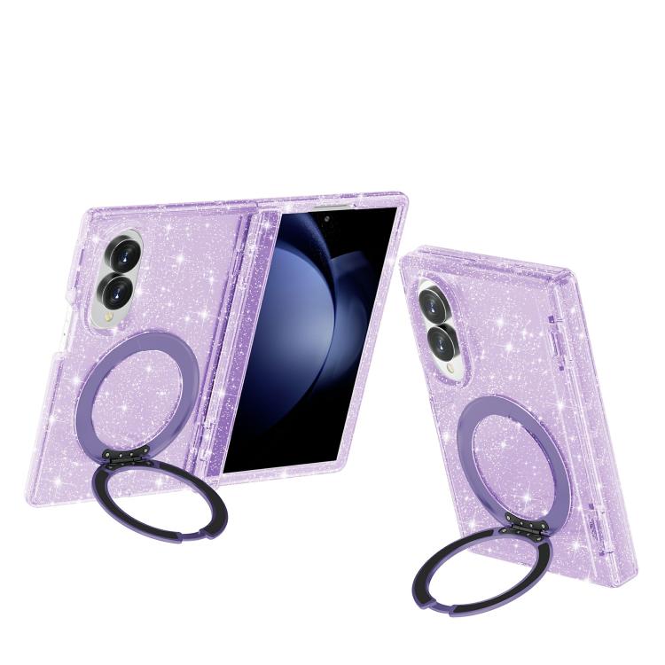 Terminator Style Glitter Powder Magnetic Holder Phone Case, For Galaxy Z Fold8 5G, For Galaxy Z Fold8 Ultra 5G, For Galaxy Z Flip8 5G