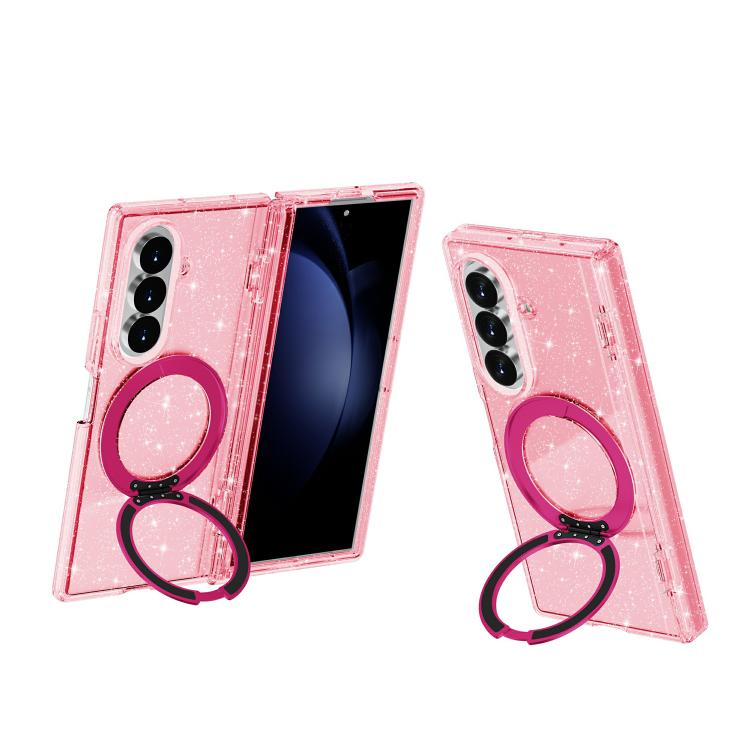 Terminator Style Glitter Powder Magnetic Holder Phone Case, For Galaxy Z Fold8 5G, For Galaxy Z Fold8 Ultra 5G, For Galaxy Z Flip8 5G