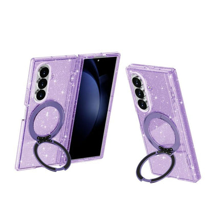 Terminator Style Glitter Powder Magnetic Holder Phone Case, For Galaxy Z Fold8 5G, For Galaxy Z Fold8 Ultra 5G, For Galaxy Z Flip8 5G